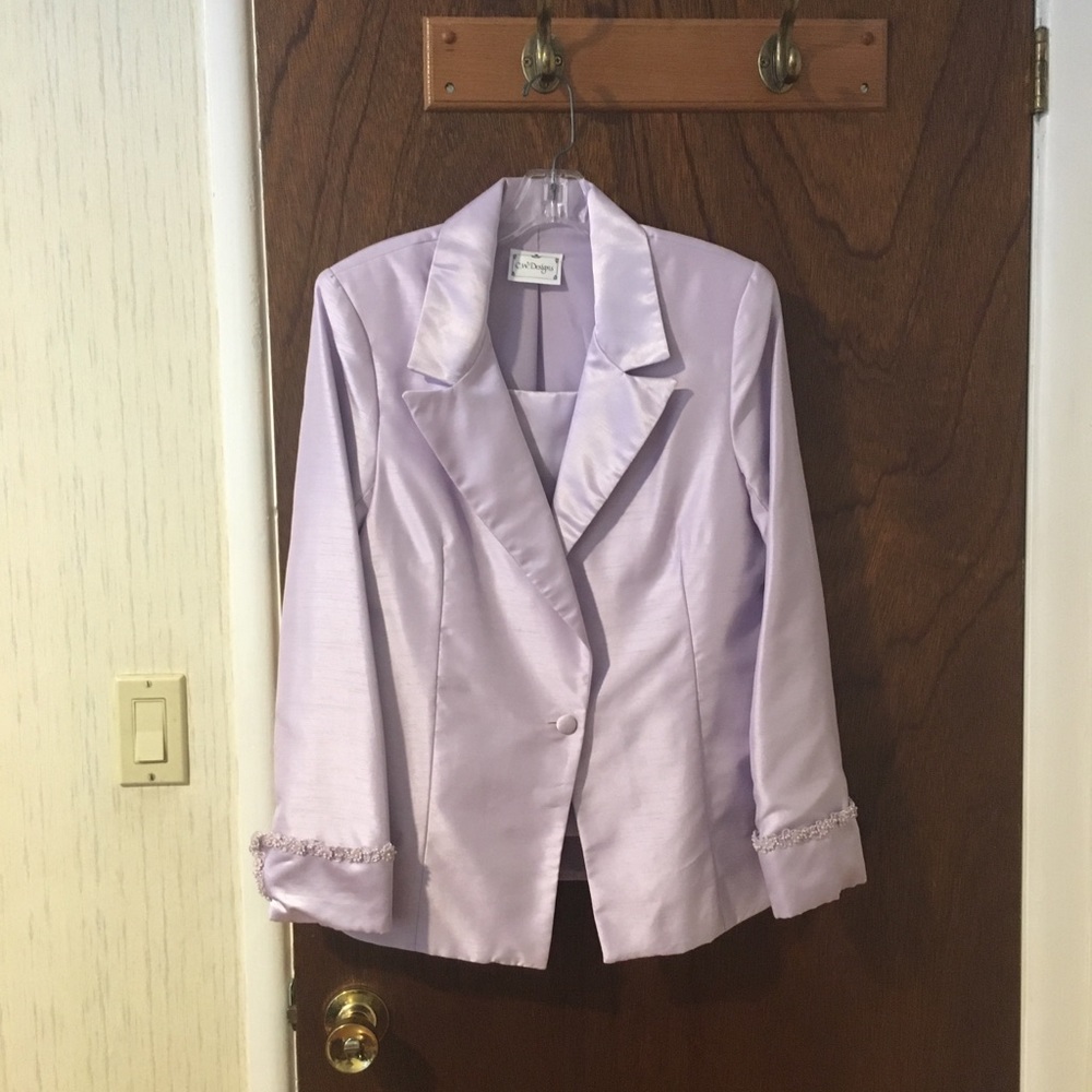 Satin 3 Piece Skirt Suit